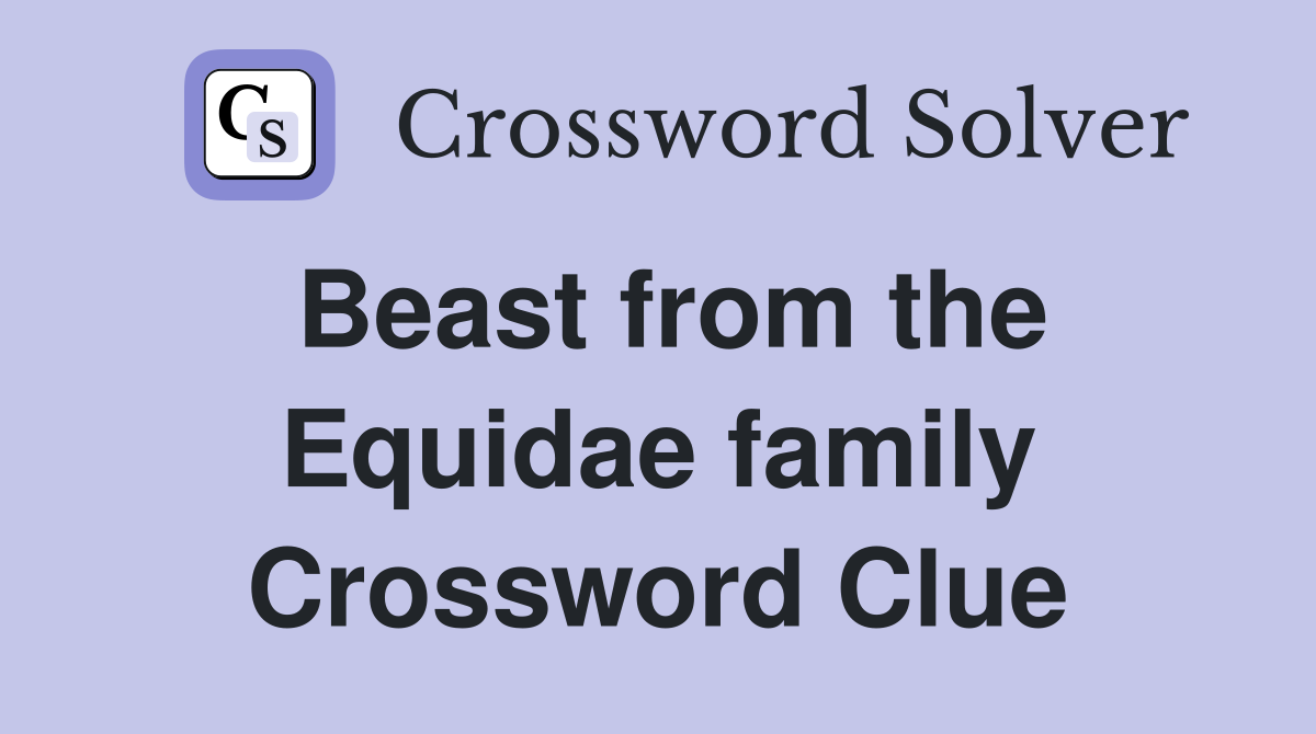 Beast from the Equidae family Crossword Clue