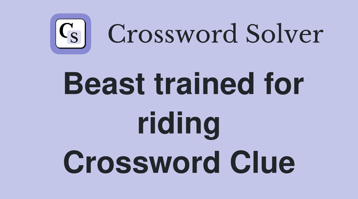 Beast trained for riding Crossword Clue