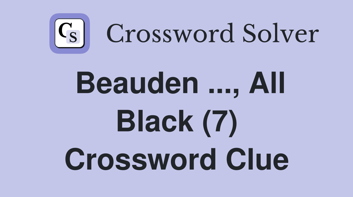 Beauden ..., All Black (7) Crossword Clue