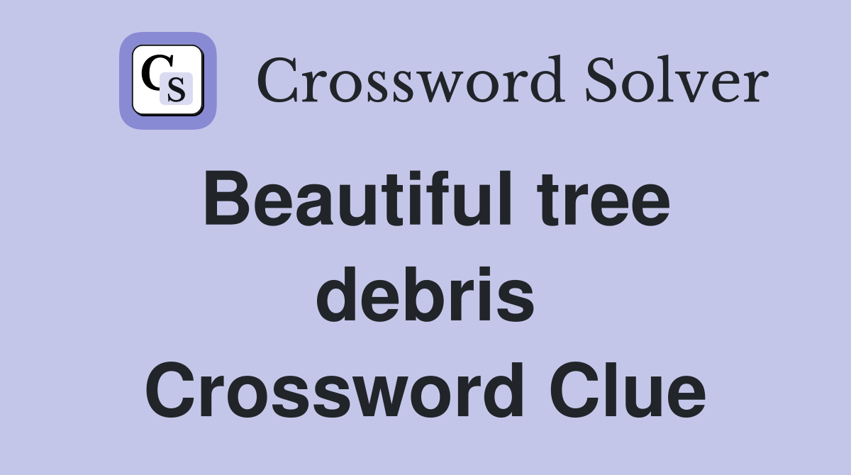 Beautiful tree debris Crossword Clue