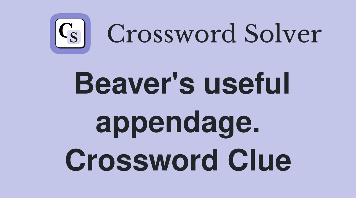 Beaver's useful appendage. Crossword Clue