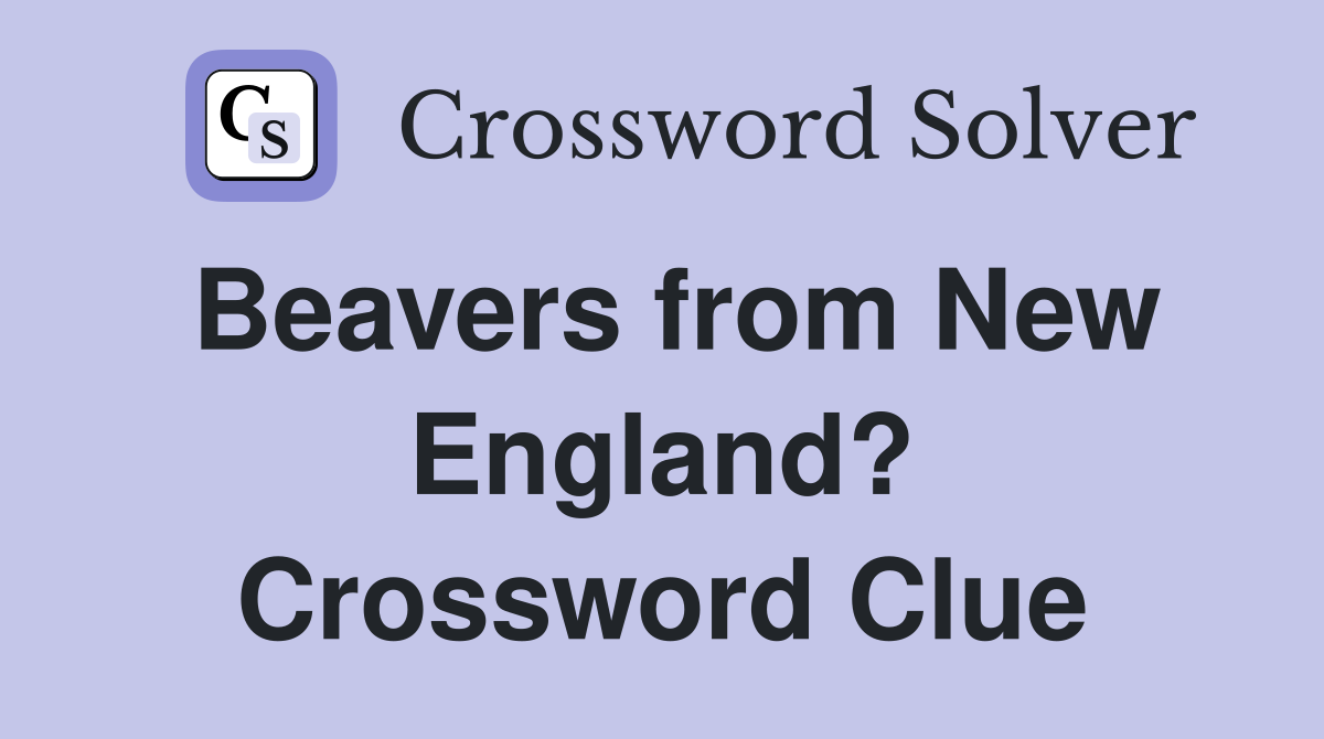 Beavers from New England? Crossword Clue