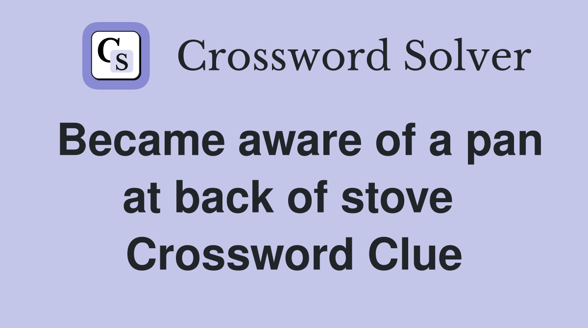 Became aware of a pan at back of stove  Crossword Clue