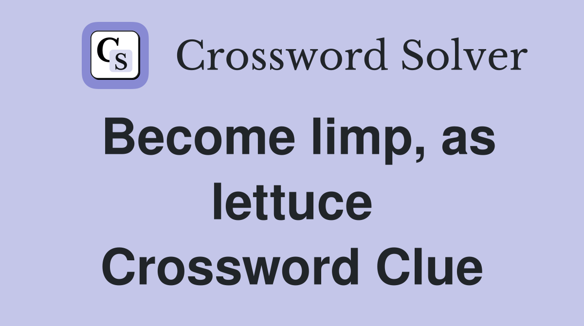 Become limp, as lettuce Crossword Clue