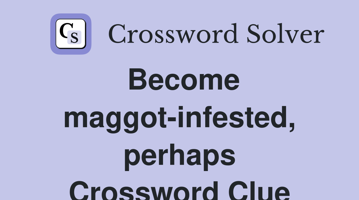 Become maggot-infested, perhaps Crossword Clue