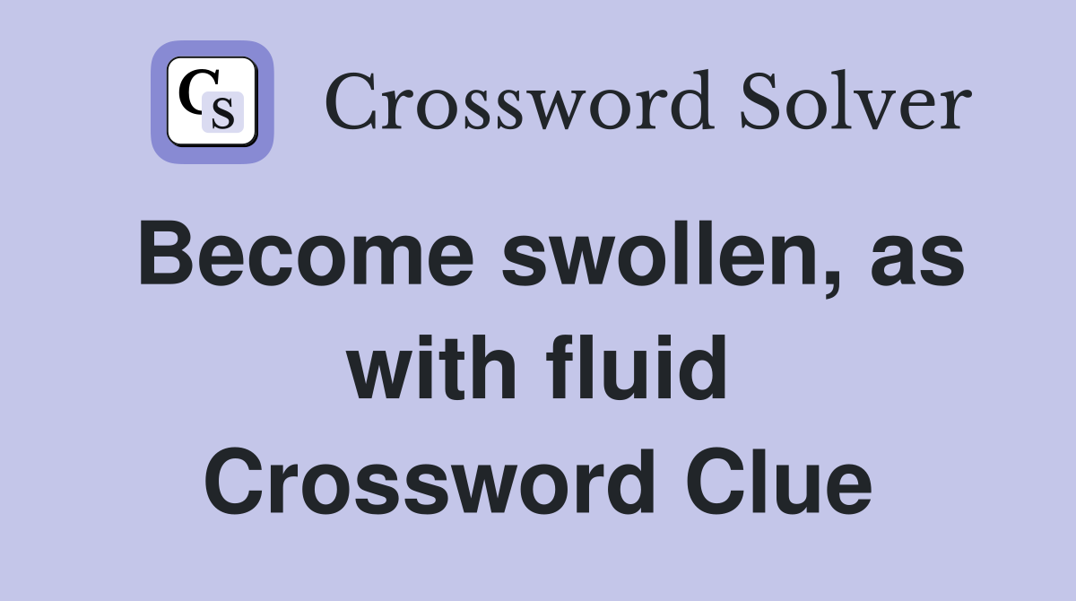Become swollen, as with fluid Crossword Clue