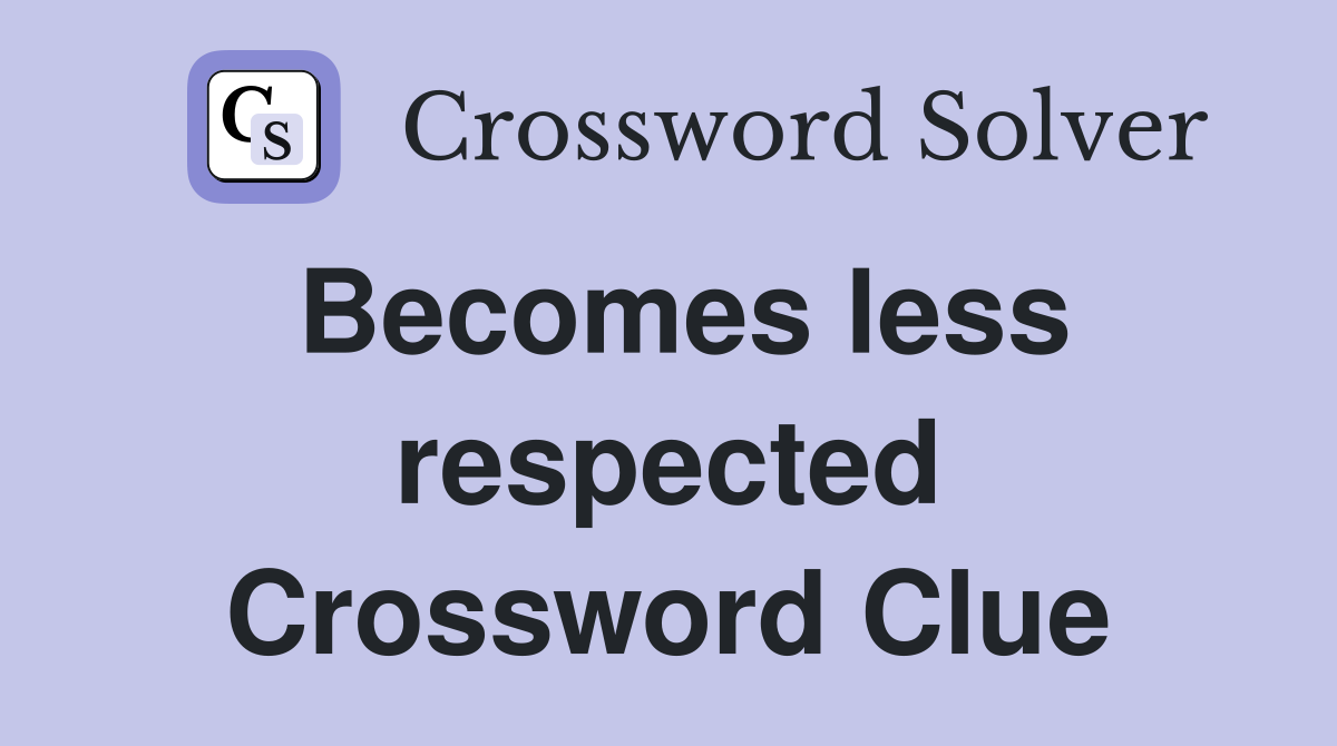 Becomes less respected Crossword Clue