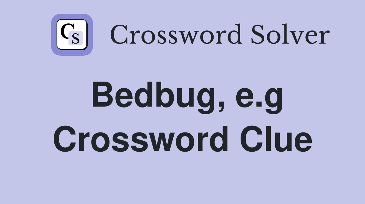 Bedbug, e.g Crossword Clue