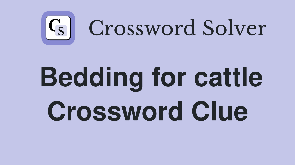 Bedding for cattle Crossword Clue