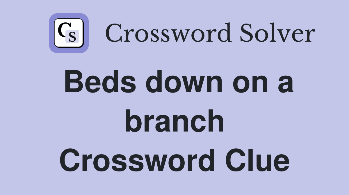 Beds down on a branch Crossword Clue