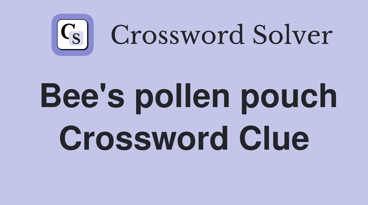 Bee's pollen pouch Crossword Clue