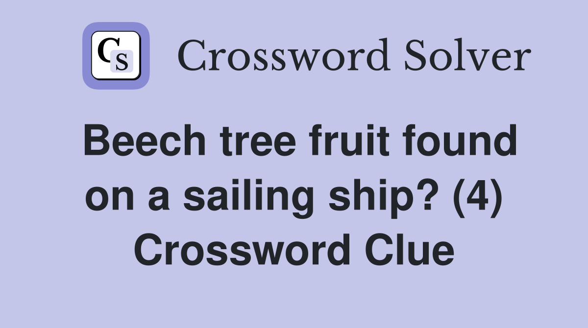 Beech tree fruit found on a sailing ship? (4) Crossword Clue