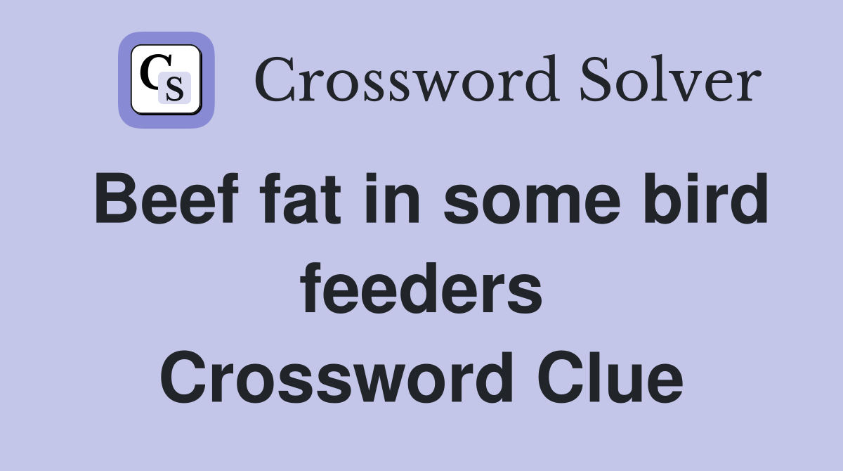 Beef fat in some bird feeders Crossword Clue