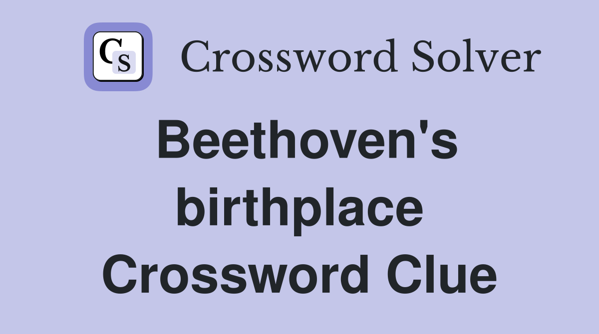 Beethoven's birthplace Crossword Clue