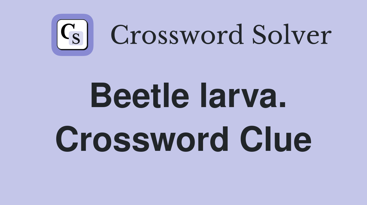 Beetle larva. Crossword Clue