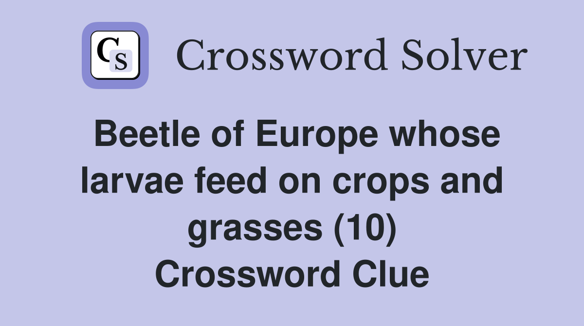 Beetle of Europe whose larvae feed on crops and grasses (10) Crossword Clue