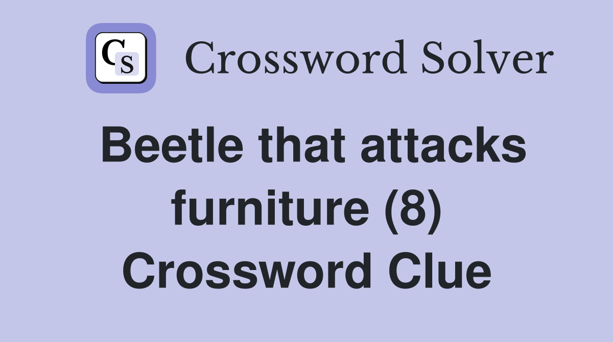 Beetle that attacks furniture (8) Crossword Clue