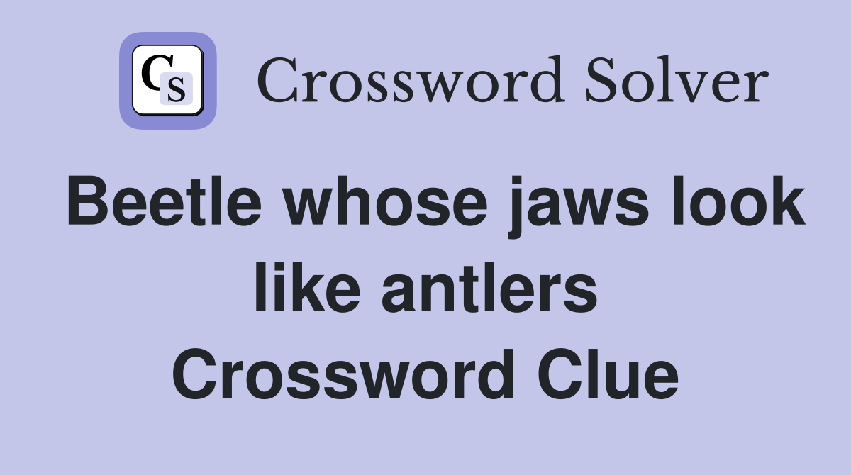 Beetle whose jaws look like antlers Crossword Clue