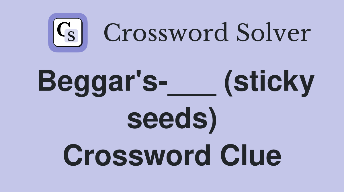 Beggar's-___ (sticky seeds) Crossword Clue