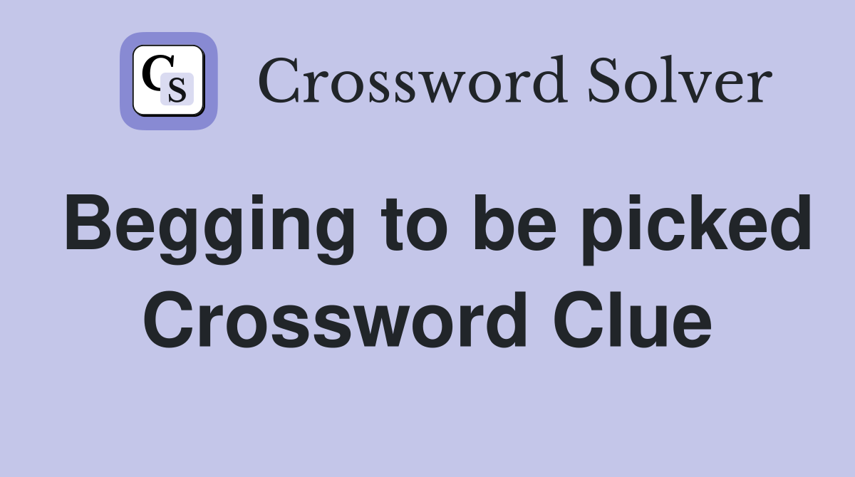 Begging to be picked Crossword Clue