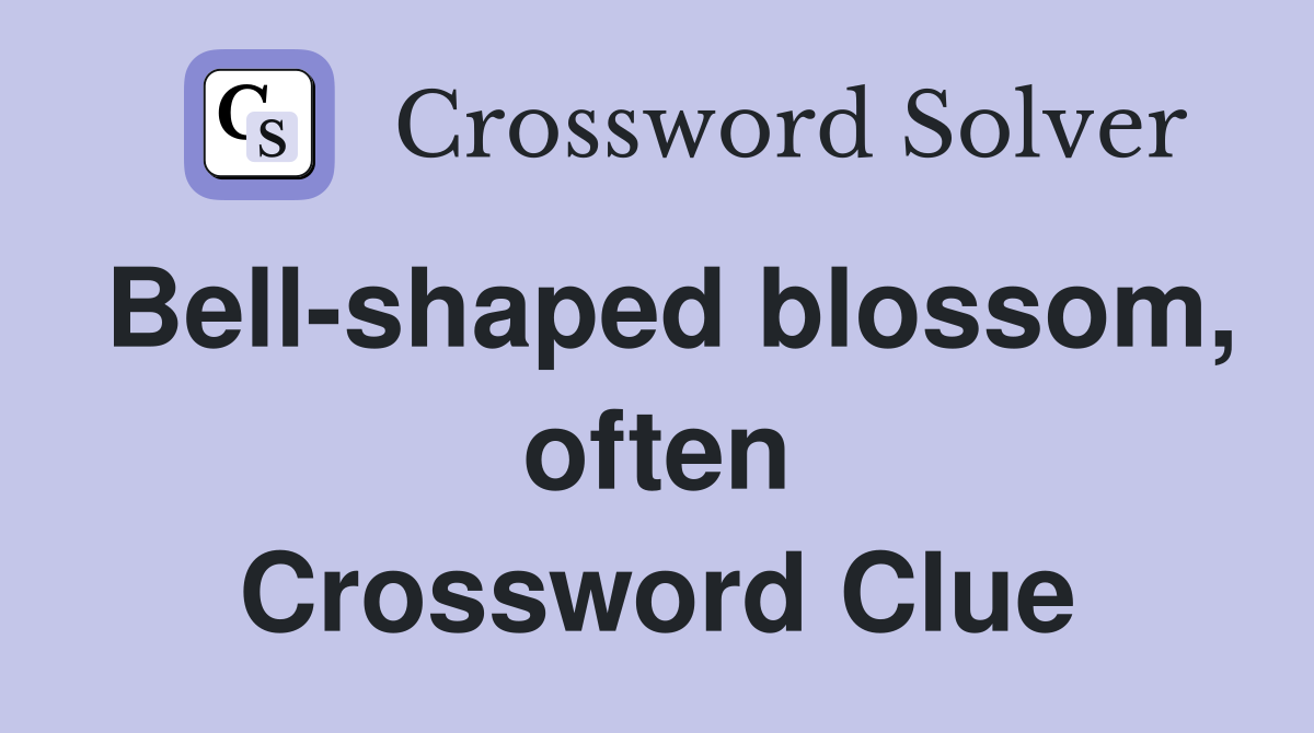 Bell-shaped blossom, often Crossword Clue