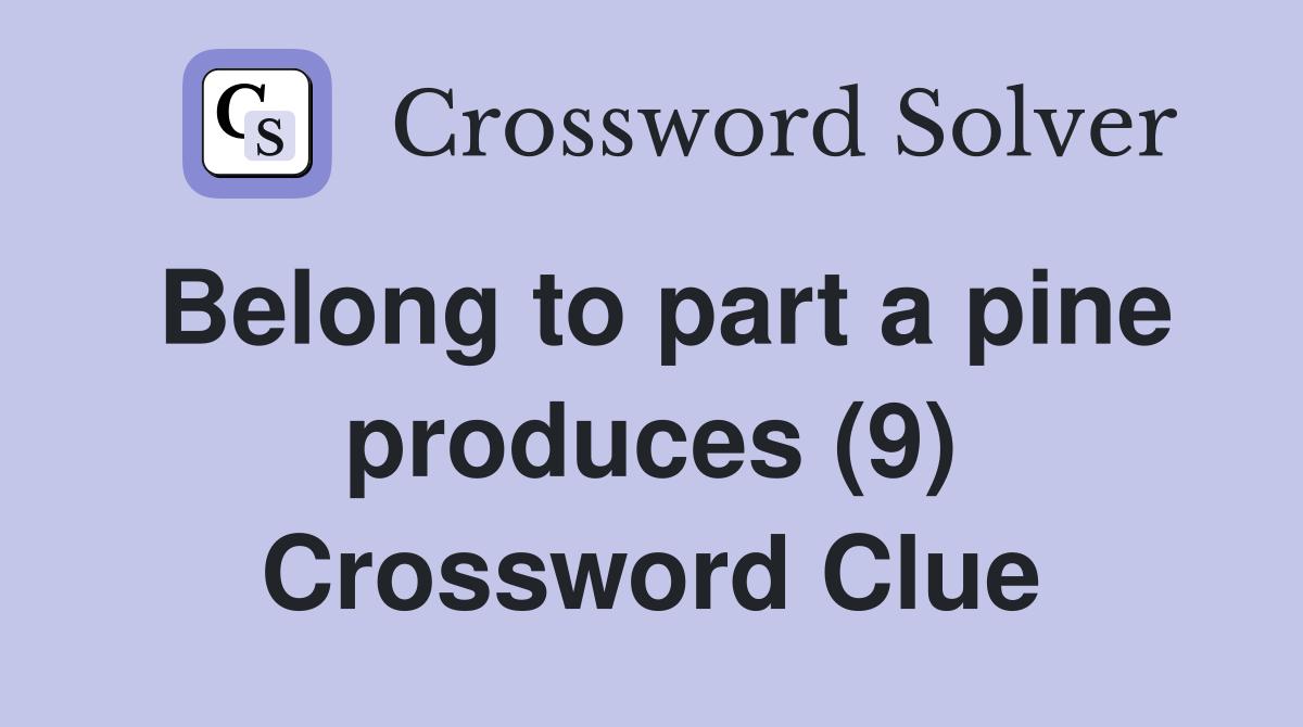Belong to part a pine produces (9) Crossword Clue