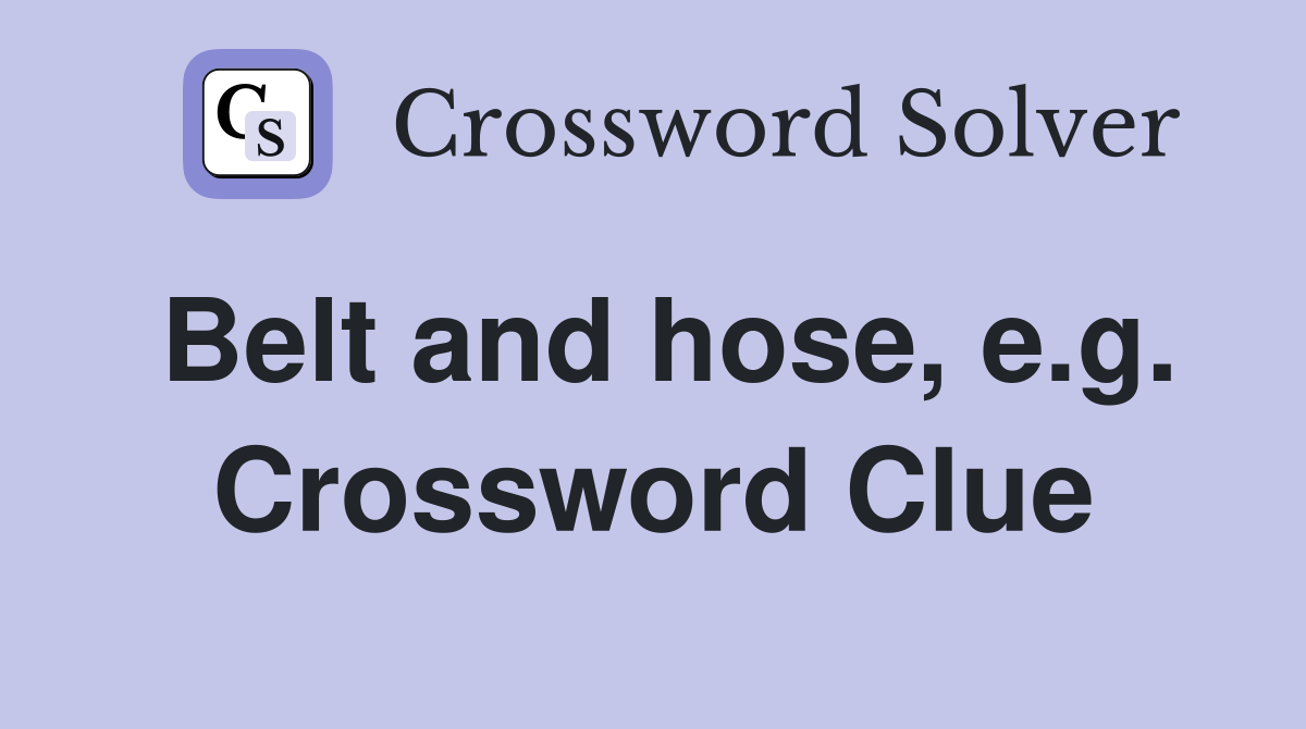 Belt and hose, e.g. Crossword Clue