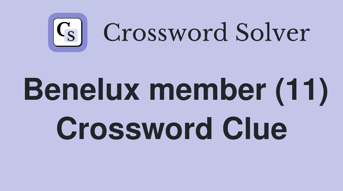 Benelux member (11) Crossword Clue