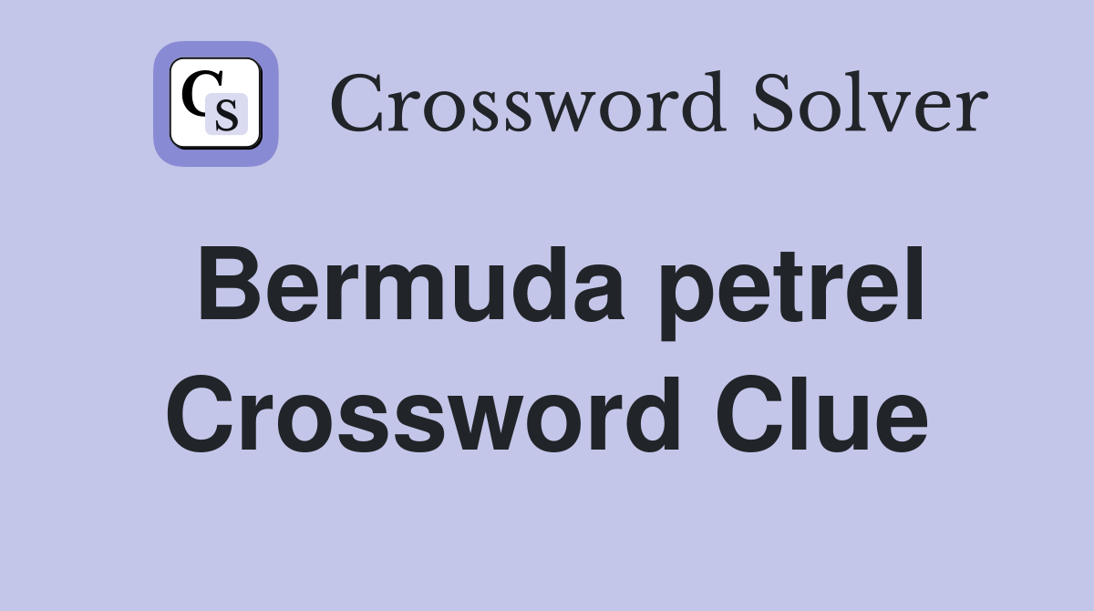 Bermuda petrel Crossword Clue