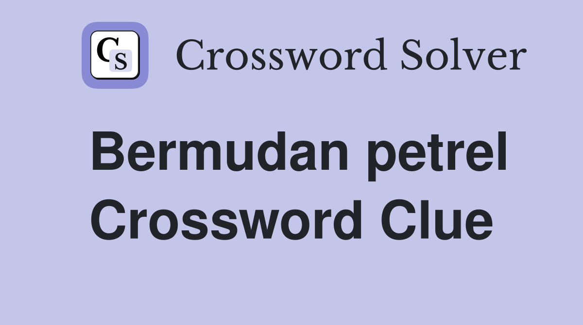 Bermudan petrel Crossword Clue