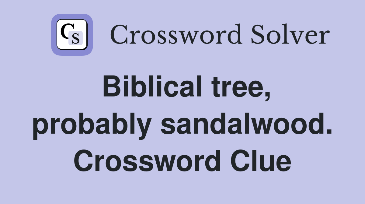 Biblical tree, probably sandalwood. Crossword Clue