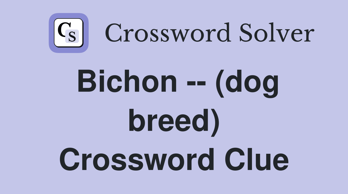 Bichon -- (dog breed) Crossword Clue