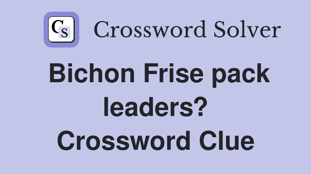 Bichon Frise pack leaders? Crossword Clue