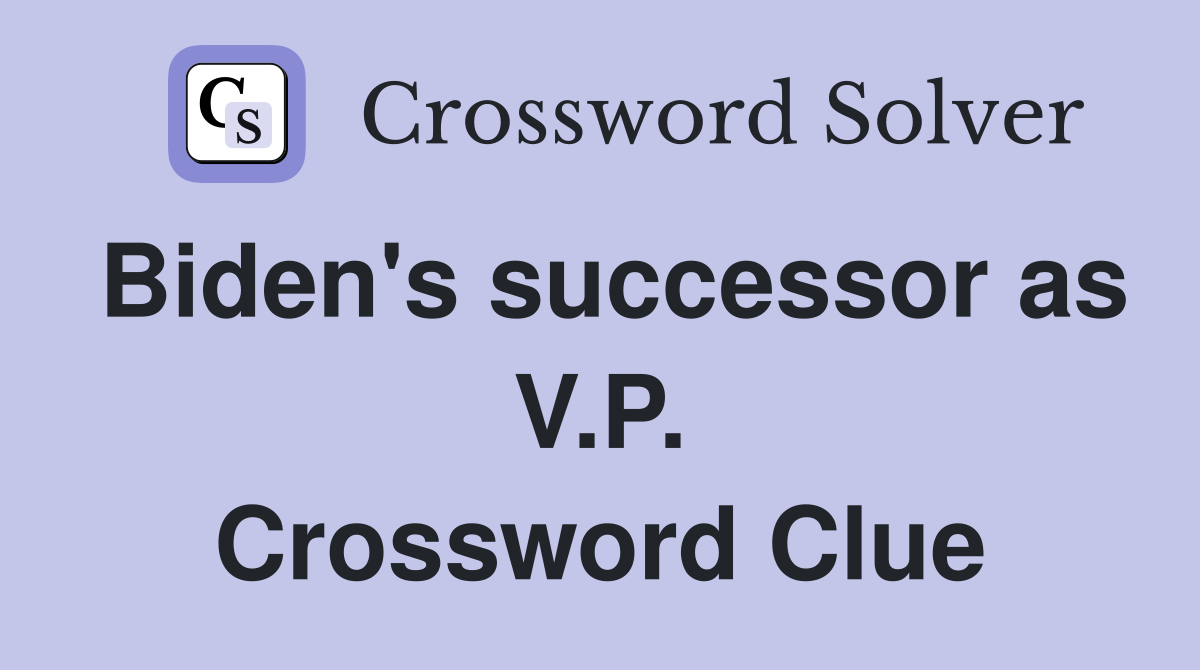 Biden's successor as V.P. Crossword Clue