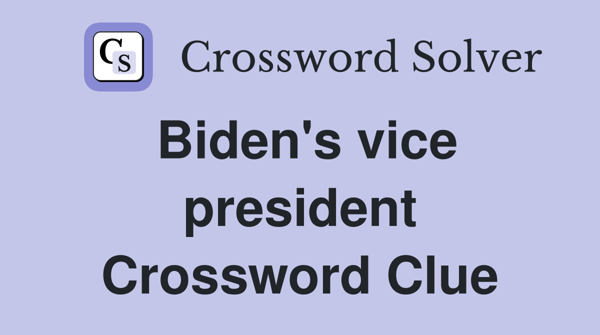 Biden's vice president Crossword Clue