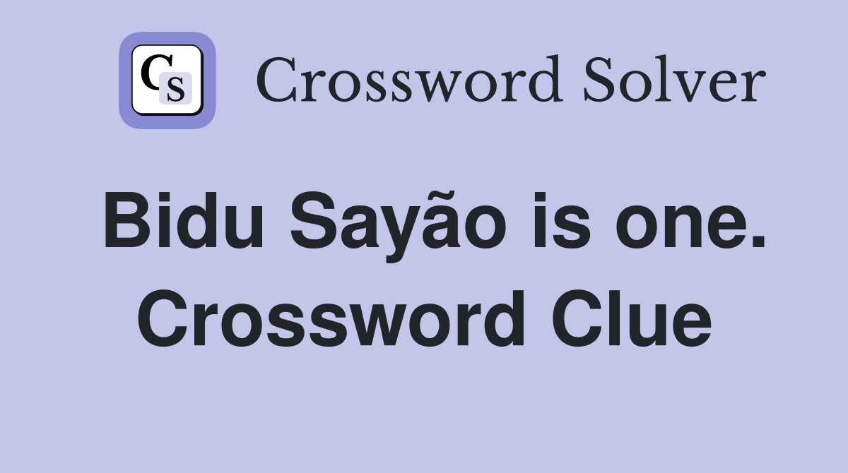 Bidu Sayão is one. Crossword Clue