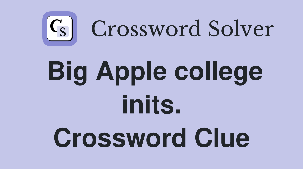 Big Apple college inits. Crossword Clue