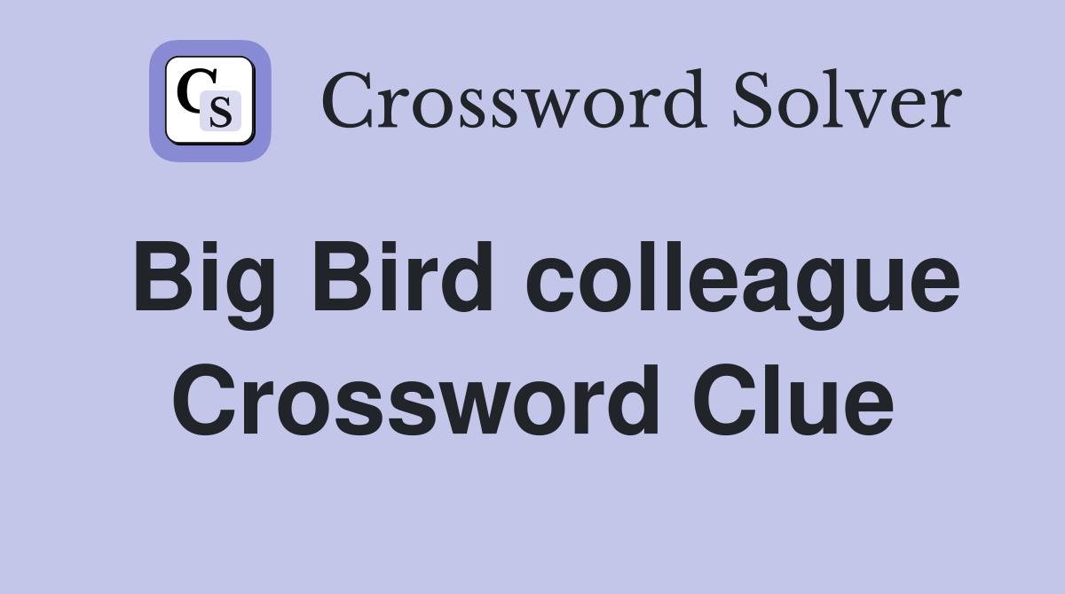 Big Bird colleague Crossword Clue