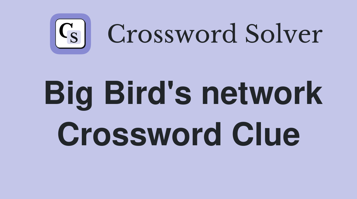 Big Bird's network Crossword Clue