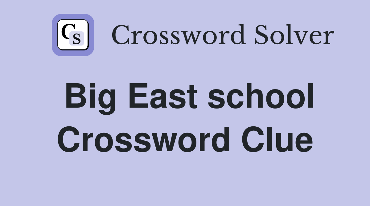 Big East school Crossword Clue