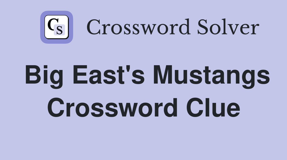 Big East's Mustangs Crossword Clue