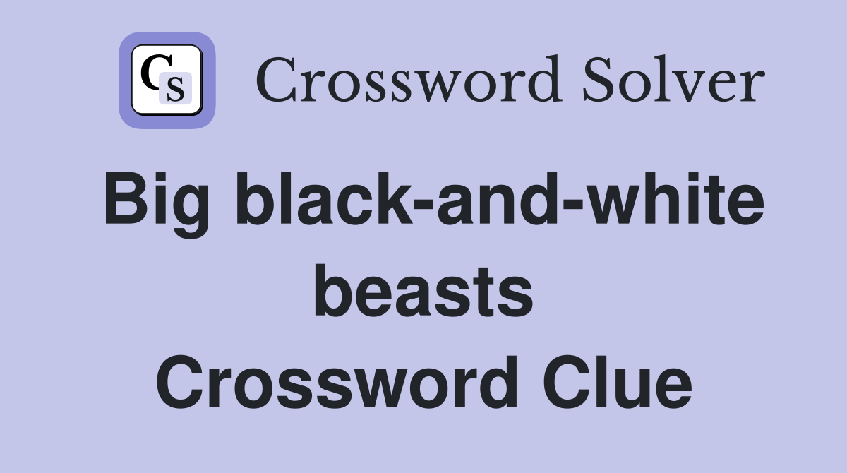 Big black-and-white beasts Crossword Clue