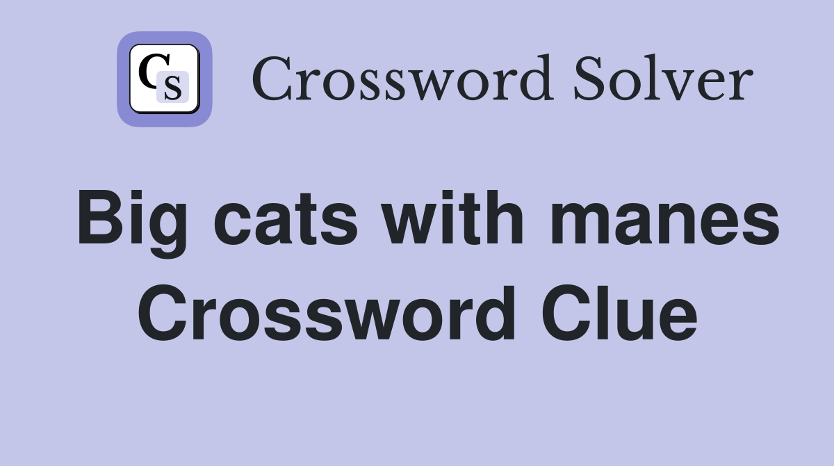 Big cats with manes Crossword Clue
