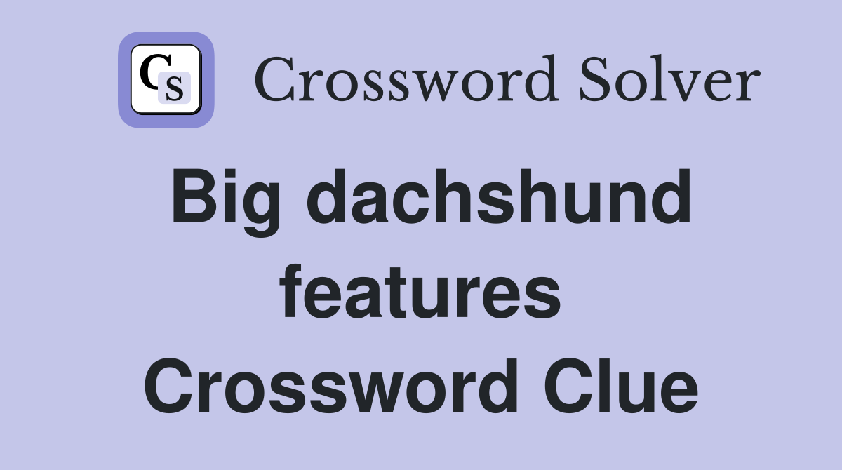 Big dachshund features Crossword Clue