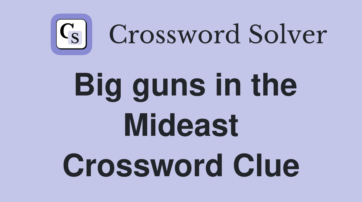 Big guns in the Mideast Crossword Clue