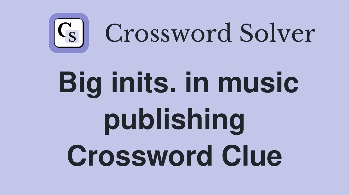 Big inits. in music publishing Crossword Clue