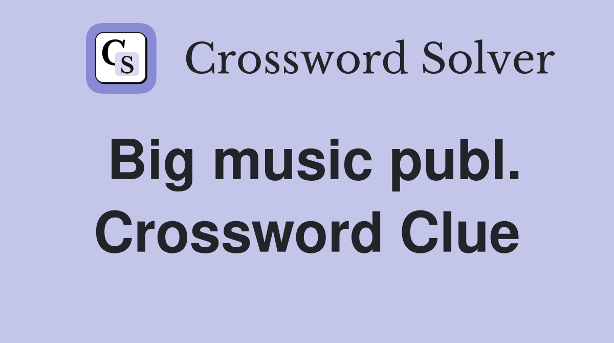 Big music publ. Crossword Clue