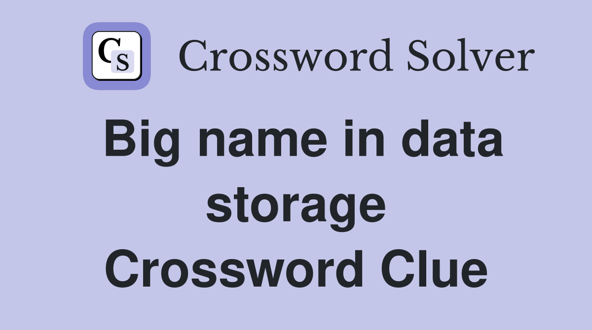 Big name in data storage Crossword Clue