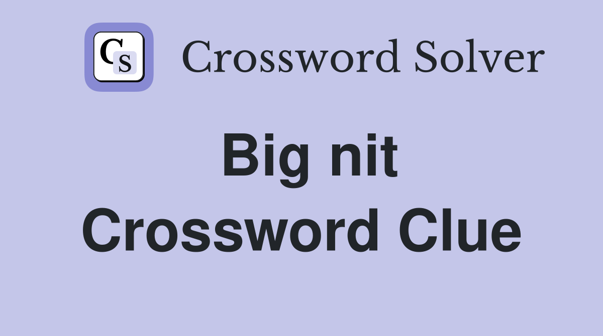Big nit Crossword Clue