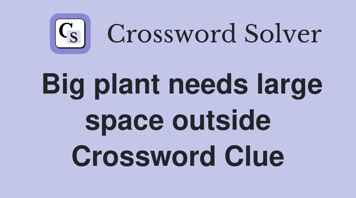 Big plant needs large space outside Crossword Clue